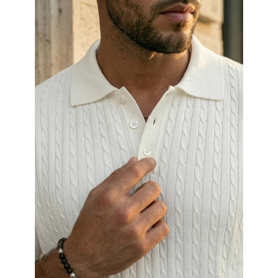 Vyriški balti polo marškinėliai Style POLO marškinėliai