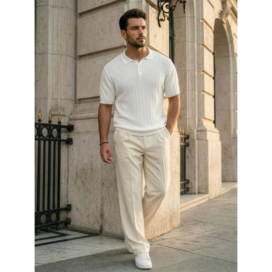 Vyriški balti polo marškinėliai Style POLO marškinėliai