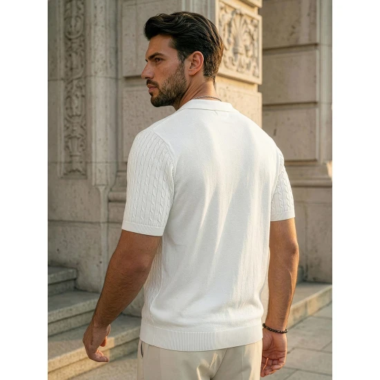 Vyriški balti polo marškinėliai Style POLO marškinėliai