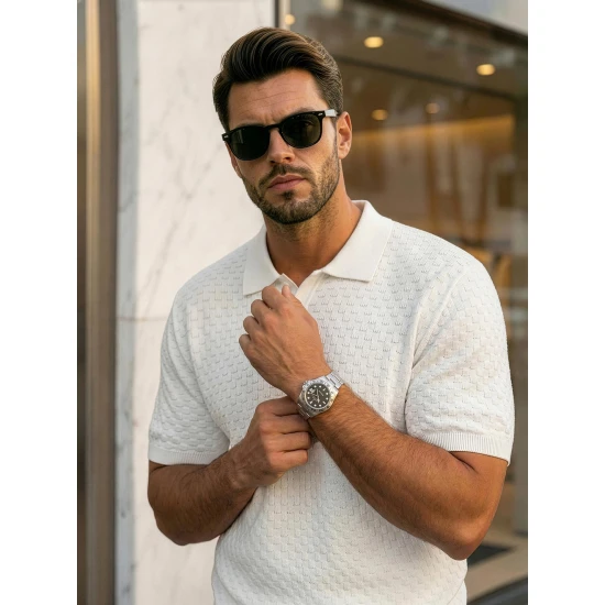 Vyriški balti polo marškinėliai Style POLO marškinėliai