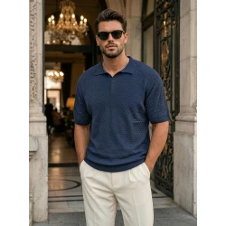 Vyriški tamsiai mėlyni polo marškinėliai Style