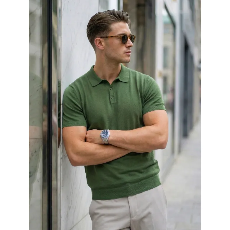 Men's Green Vibe Polo Shirt POLO T-shirt