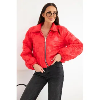 Women's Red Quilted Jacket - Short