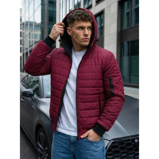Vyriška pavasarinė - rudeninė striukė bordo spalvos Nosal Rudeninės / Pavasarinės