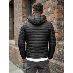 Vyriška pereinamojo sezono dygsniuotra juoda striukė Adam