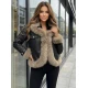 Moteriška juoda odinė striukė su kailiu Bali Moteriškos striukės