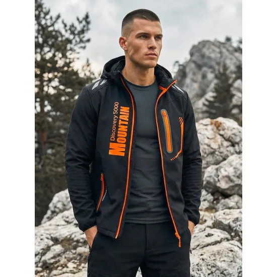 Men's black jacket with orange details Ero Men's Jackets and Coats