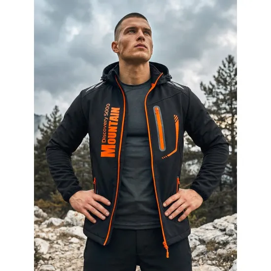 Men's black jacket with orange details Ero Men's Jackets and Coats