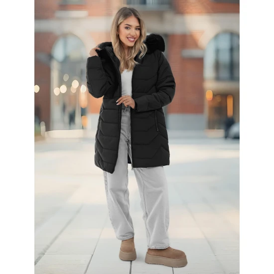 Juoda moteriška žieminė striukė Tamira Moteriškos striukės