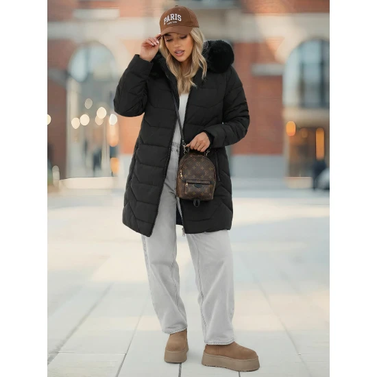 Juoda moteriška žieminė striukė Tamira Moteriškos striukės