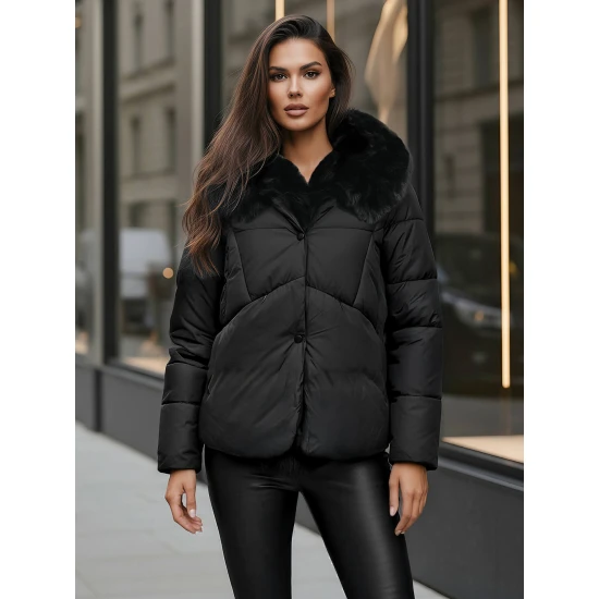 Moteriška juoda žieminė striukė Lota