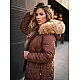 Women's brown winter jacket Lumor