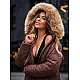 Women's brown winter jacket Lumor