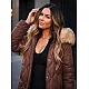 Women's brown winter jacket Lumor