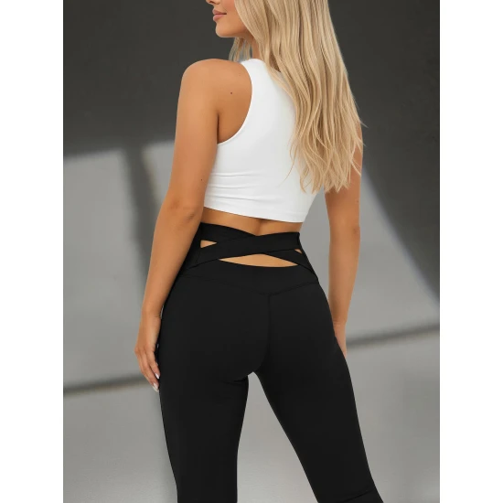 Moteriškos juodos spalvos sportinės kelnės Perla Laisvalaikio kelnės