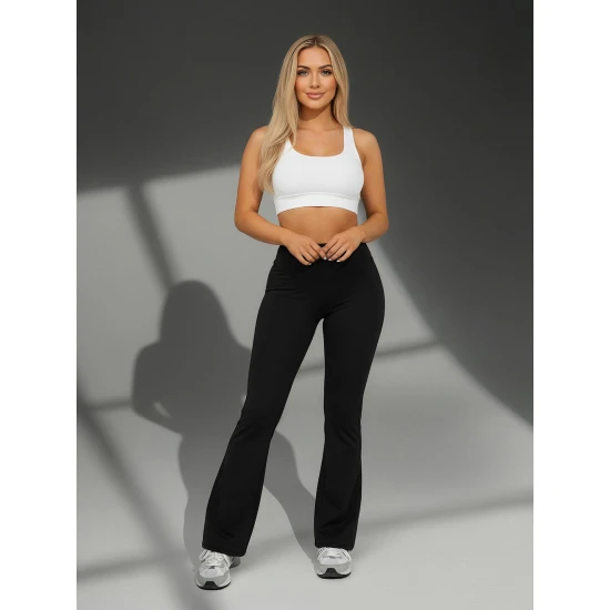 Moteriškos juodos spalvos sportinės kelnės Perla Laisvalaikio kelnės