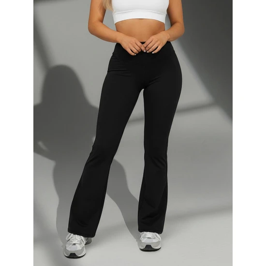 Moteriškos juodos spalvos sportinės kelnės Perla Laisvalaikio kelnės