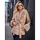 Breda Women's Brown Coat with Fur Trim