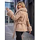Breda Women's Brown Coat with Fur Trim