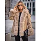 Breda Women's Brown Coat with Fur Trim