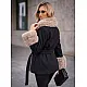 Breda Women's Black Coat with Tan Fur Trim