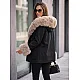 Mika Women's Black Coat with Fur Trim
