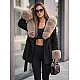 Mika Women's Black Coat with Fur Trim