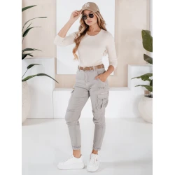 Moteriškos pilkos spalvos kelnės Cargo