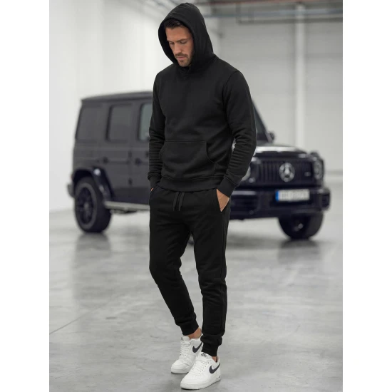 Vyriškos juodos laisvalaikio kelnės Sergo Laisvalaikio kelnės