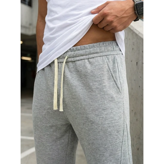 Vyriškos pilkos spalvos kelnės Base Laisvalaikio kelnės