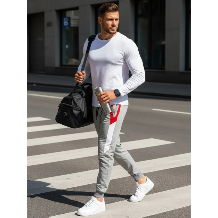 Vyriškos pilkos laisvalaikio kelnės Kenny Laisvalaikio kelnės
