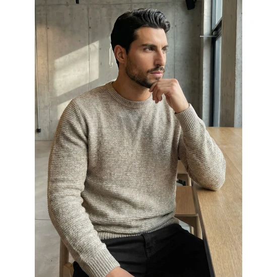 Vyriškas rusvas megztinis Remin