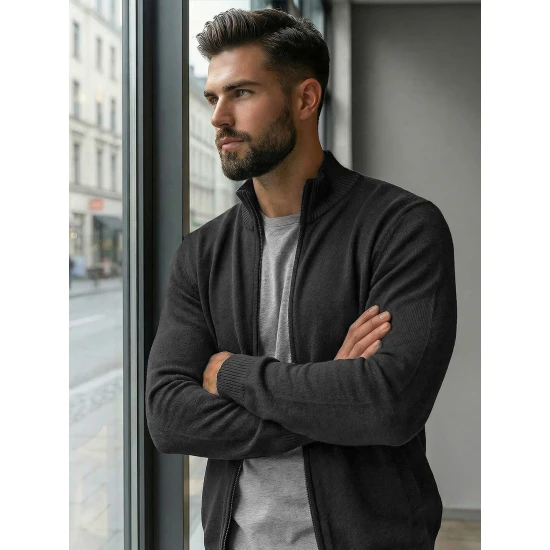 Vyriškas tamsiai pilkas megztinis Nelson