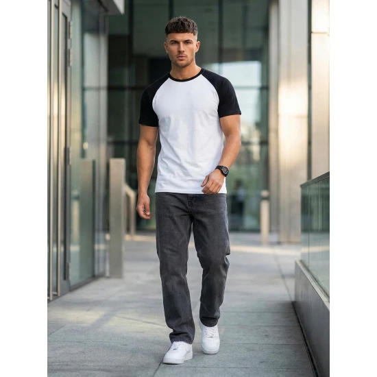 Vyriški balti-juodi marškinėliai Dilan Marškinėliai