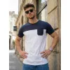 Vyriški balti/tamsiai mėlyni marškinėliai Billy Marškinėliai