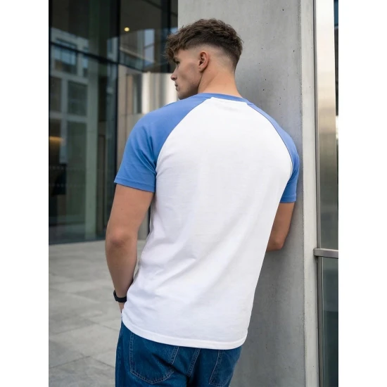 Vyriški balti/mėlyni marškinėliai Dilan Marškinėliai