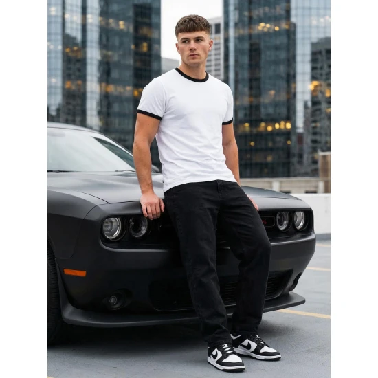 Vyriški balti marškinėliai Manter Vienspalviai marškinėliai