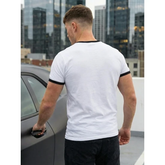 Vyriški balti marškinėliai Manter Vienspalviai marškinėliai