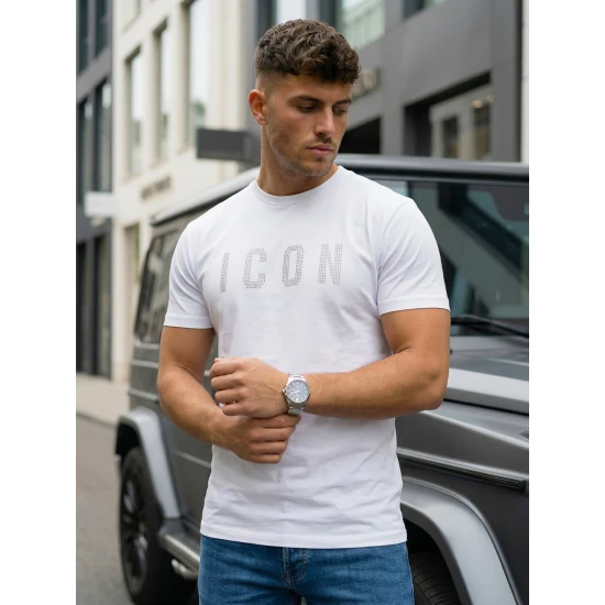 Vyriški balti marškinėliai Max Marškinėliai su užrašais