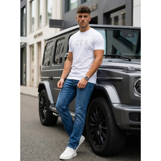 Vyriški balti marškinėliai Max Marškinėliai su užrašais