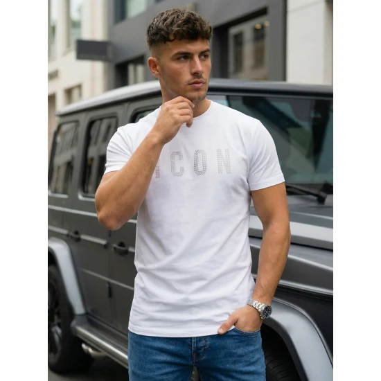 Vyriški balti marškinėliai Max Marškinėliai su užrašais