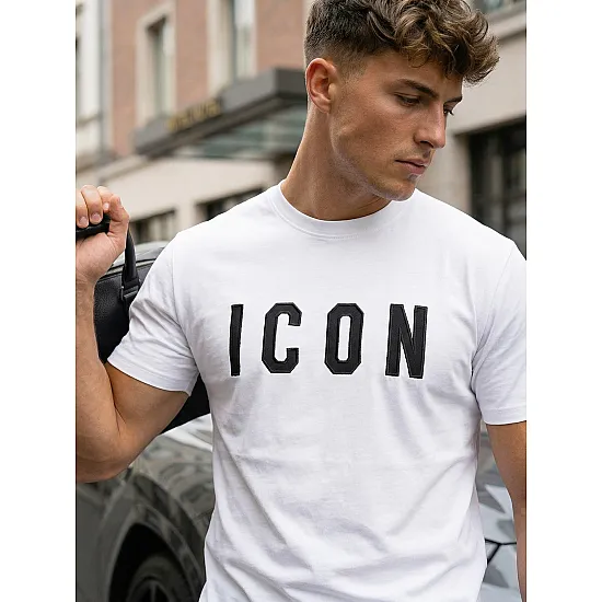 Men's white T-shirt Icon T-shirt with slogans