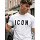 Men's white T-shirt Icon T-shirt with slogans