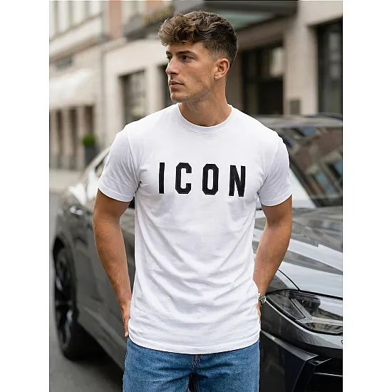 Men's white T-shirt Icon T-shirt with slogans