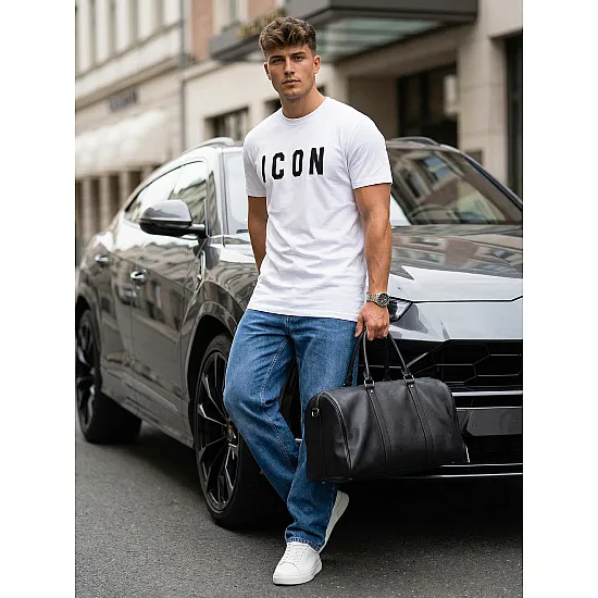Men's white T-shirt Icon T-shirt with slogans