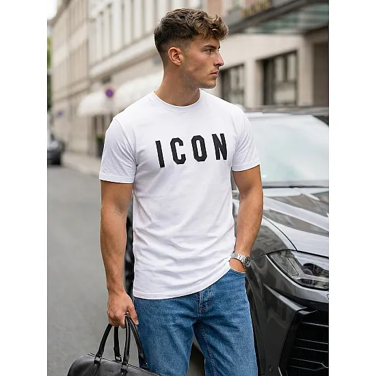 Men's white T-shirt Icon T-shirt with slogans