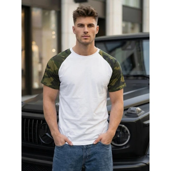 Vyriški balti/kamufliažiniai marškinėliai Arnol Marškinėliai