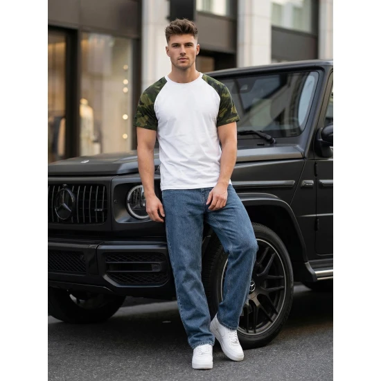 Vyriški balti/kamufliažiniai marškinėliai Arnol Marškinėliai