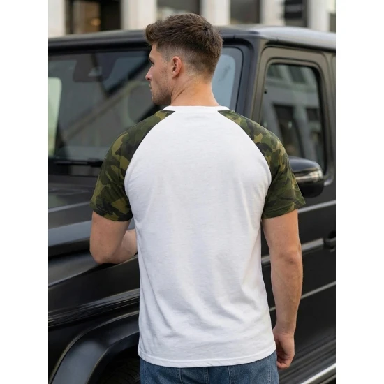 Vyriški balti/kamufliažiniai marškinėliai Arnol Marškinėliai