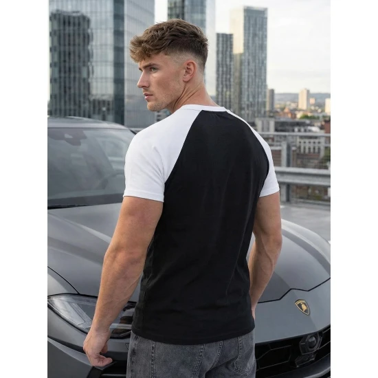 Vyriški juodi/balti marškinėliai Arnol Marškinėliai